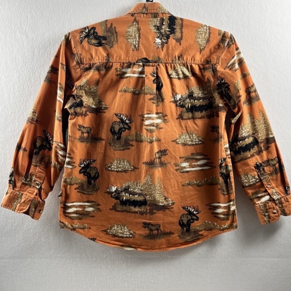 Outdoor Life Men's Elk Theme Button Down Long Sleeve 100% Cotton Sz Medium - Picture 6 of 10